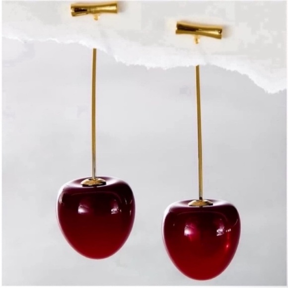 Free People Jewelry - New! Free People Cherry Drop Earrings (1021) NWOT